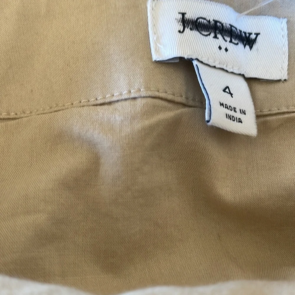 NWOT J.CREW BUTTON FRONT POPLIN KHAKI WRAP MIDI DRESS
